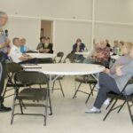 Sheriff Shawn Dyer discussed SPLOST with local Democrats and other guests of the Union County Democratic Party meeting last week. Photo by Brittany Holbrooks