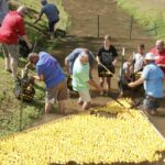 Corralling all the entries of the annual Duck Derby is a task, but law enforcement officers from multiple local agencies and other volunteers were up to the task Saturday. Photo by Brittany Holbrooks