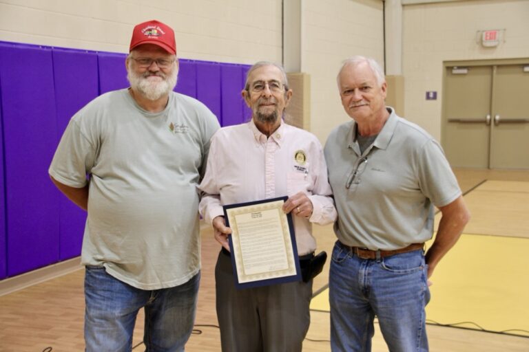 Sole Commissioner Harold Collins was pleased to present the local World Polio Day proclamation to Union County Rotary Foundation Chair Ed Sternberg and local Rotary President Steve Cavanaugh in the October county meeting. Photo by Shawn Jarrard