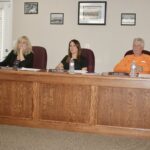 Blairsville City Council Members Rhonda Mahan, Kayla Hemphill and Tony Dyer at their regular meeting Oct. 13. Photo by Brittany Holbrooks
