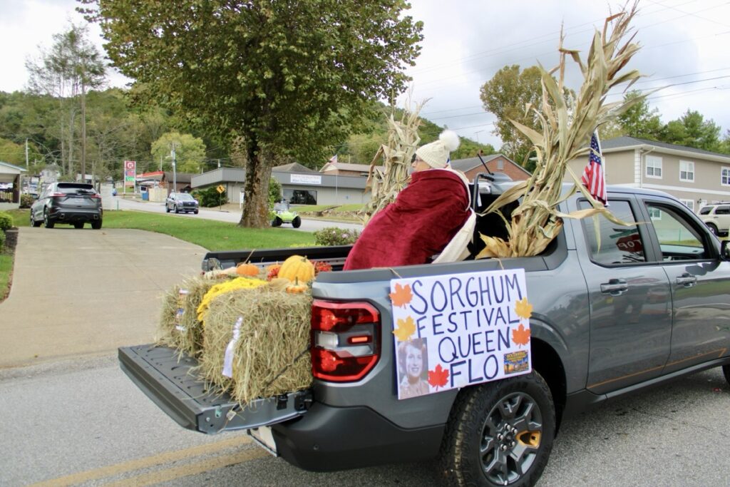 Representing Holly Hill Veterans Cemetery, World War II Veteran Florence “Flo” Ford Gerrard, 101, appeared in the Sorghum in the Mountains Parade on Saturday. Photo by Lowell Nicholson
