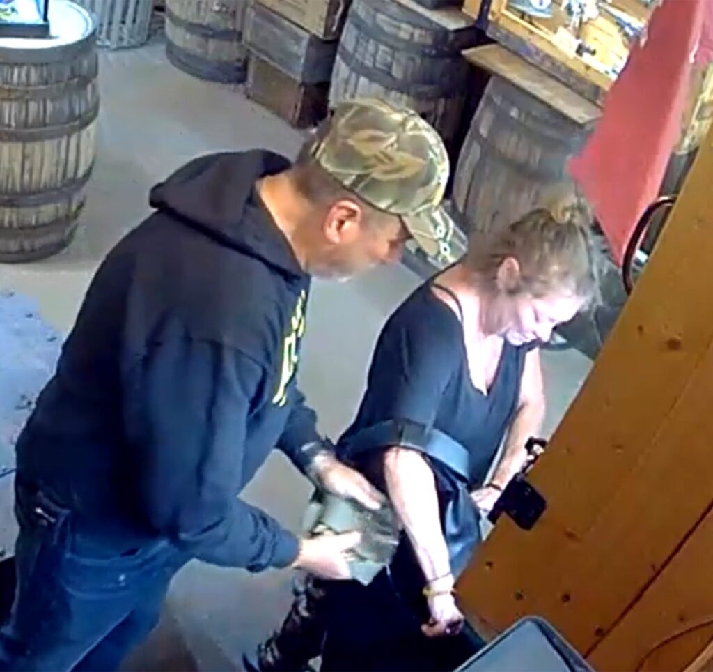 This is a still frame from the video that captured out-of-town shoplifters stealing from a vendor at the Blairsville Pickers Barn last month. UCSO has identified them and issued warrants for their arrests.