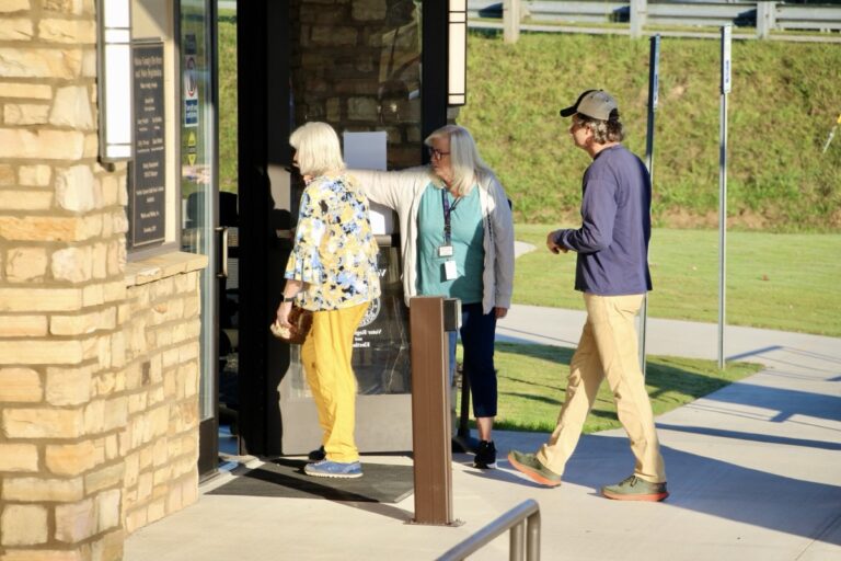 Union County Poll Officer Mary Verner instructed voters at the Voting Center during early voting last week. Photo by Shawn Jarrard